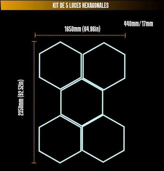 Luz Hexagonal - Kit de 5 hexagonales luz blanco